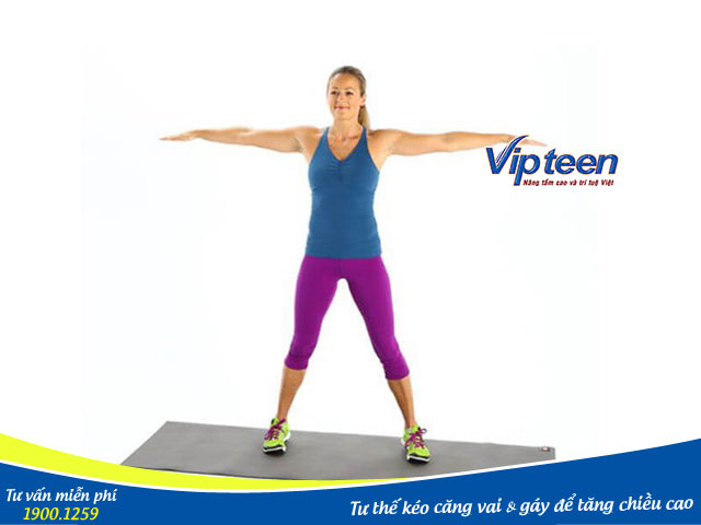 Tư thế tập thể dục tăng chiều cao bằng việc kéo giãn cơ, xương, khớp