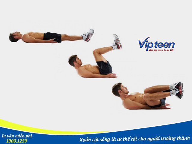 Tư thế xoắn cột sống là bài tập thể dục giúp phát triển chiều cao