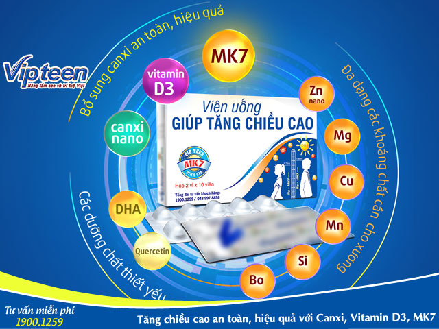 Viên uống giúp tăng chiều cao hiệu quả